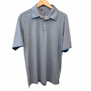 Adidas Golf Mens Polo Shirt Lt Blue Striped M